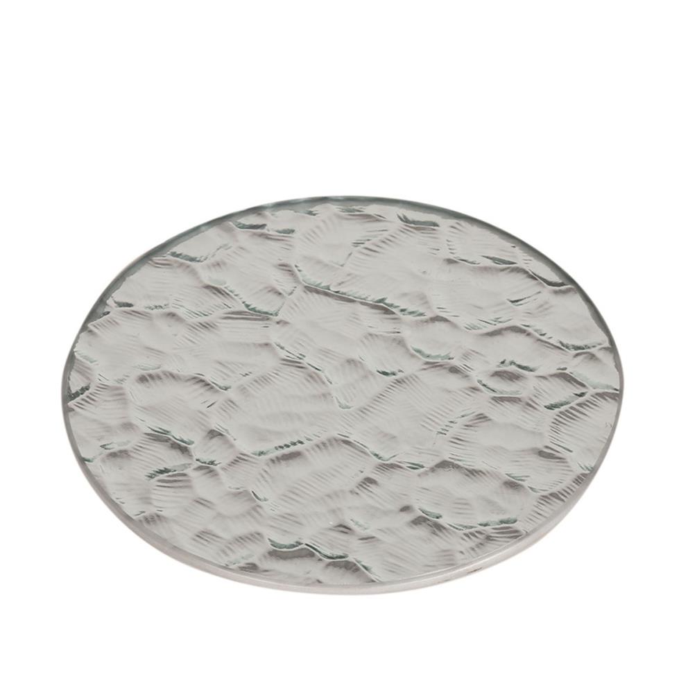 Woodbridge Textured Silver Glass Candle Plate 15cm £2.69